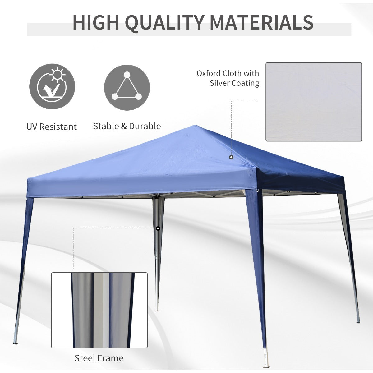 3 x 3m Garden Pop Up Gazebo Marquee Party Tent Wedding Canopy Blue