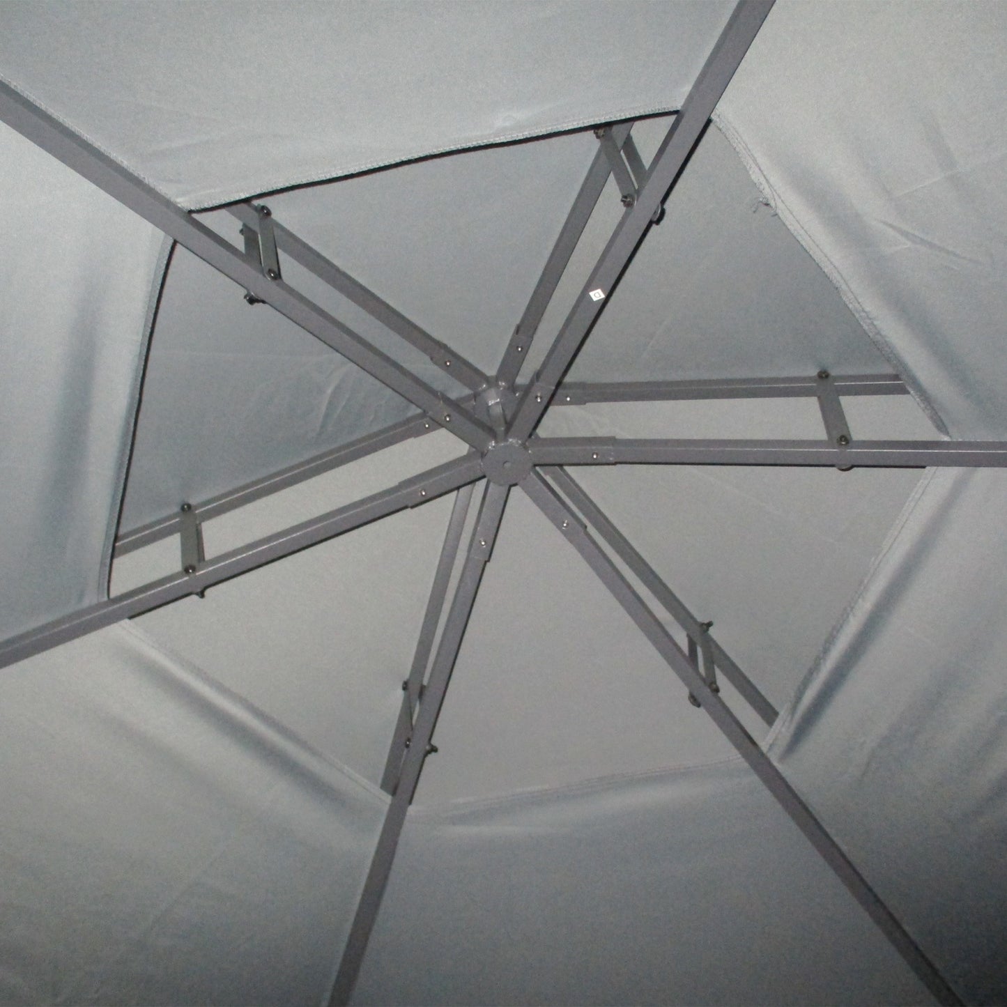 3 x 3(m) Gazebo Canopy 2 Tier Patio Shelter Steel for Garden Grey