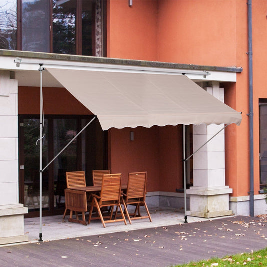 3x1.5m  Adjustable Outdoor Aluminium Frame Awning Beige