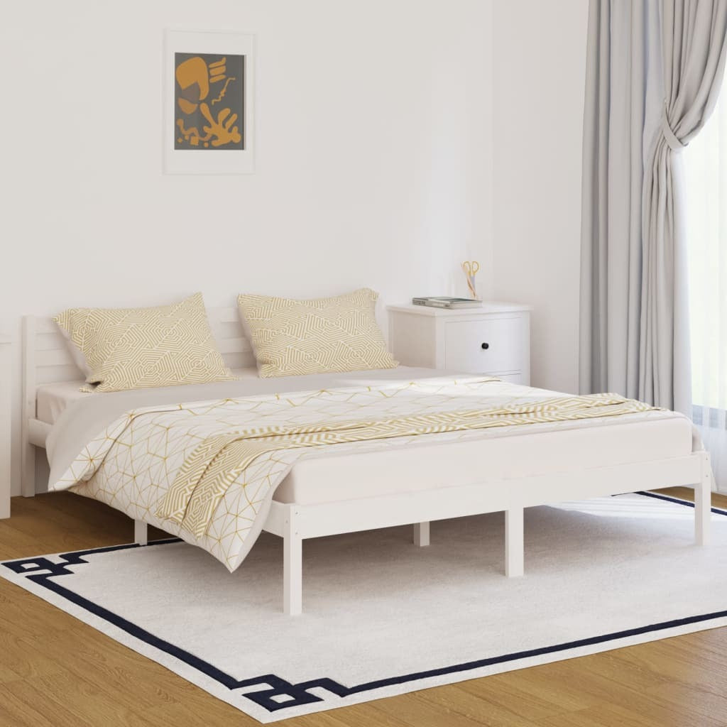 Day Bed Solid Wood Pine 160x200 cm King Size White
