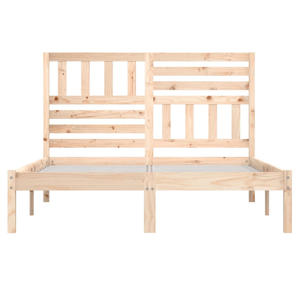 Bed Frame Solid Wood Pine 120x200 cm Small Double