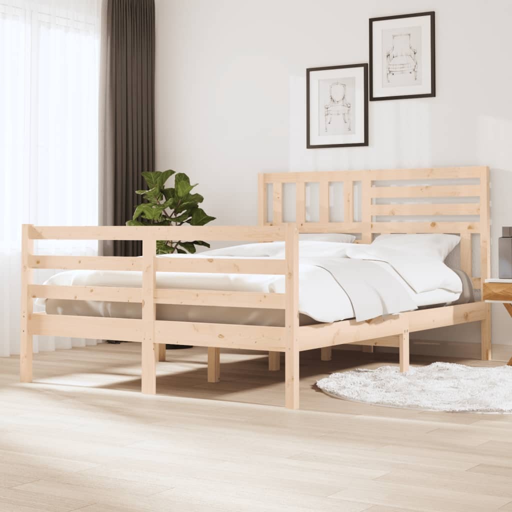 Bed Frame Solid Wood 140x200 cm
