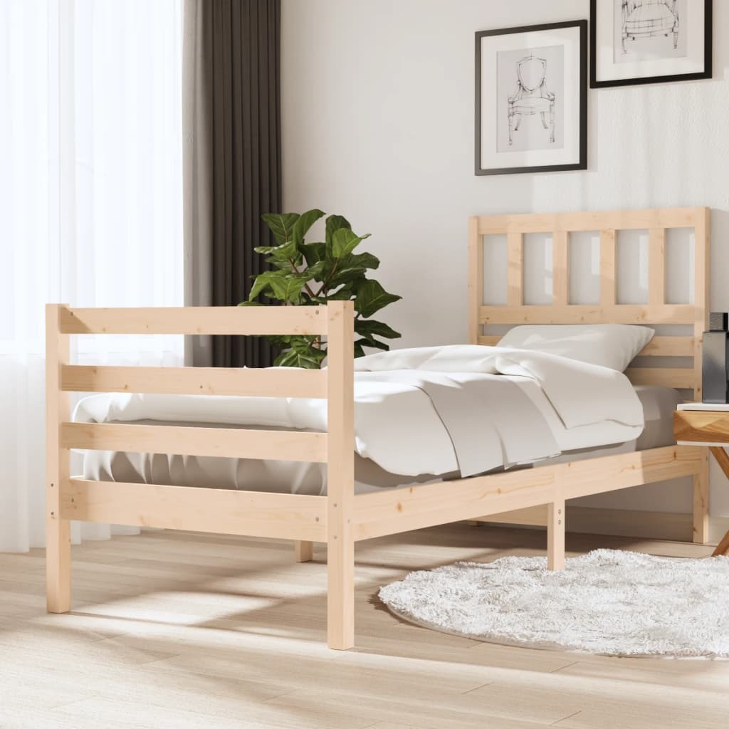 Bed Frame Solid Wood 90x190 cm 3FT Single