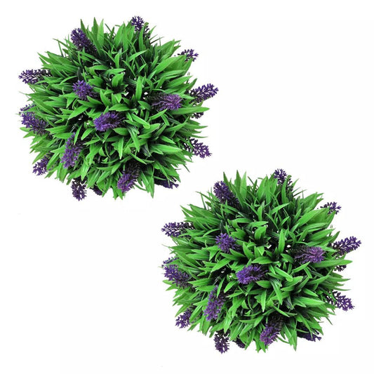 Set of 2 Artificial Boxwood Ball with Lavender 28 cm