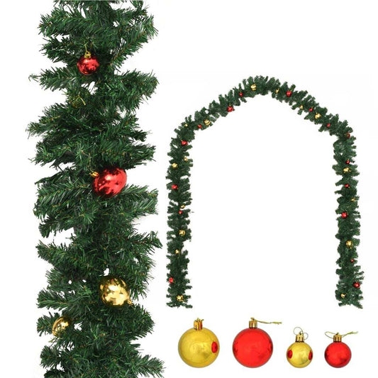 Christmas Garland Decorated with Baubles 20 m
