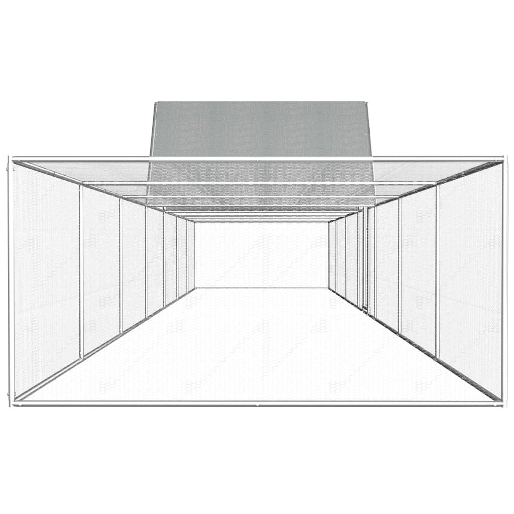 Chicken Coop 14x2x2 m Galvanised Steel