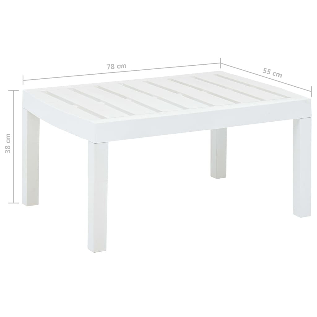Garden Table White 78x55x38 cm Plastic