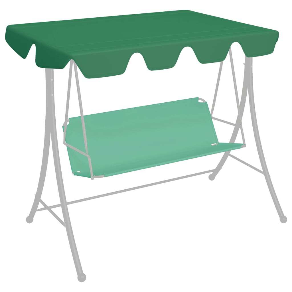 Replacement Canopy for Garden Swing Green 150/130x70/105 cm