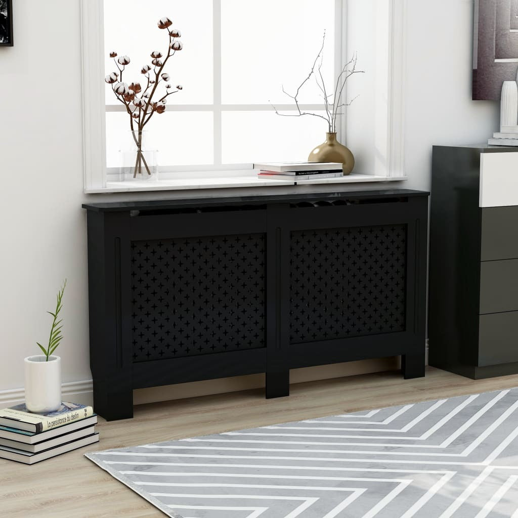Radiator Cover Black 152x19x81 cm MDF