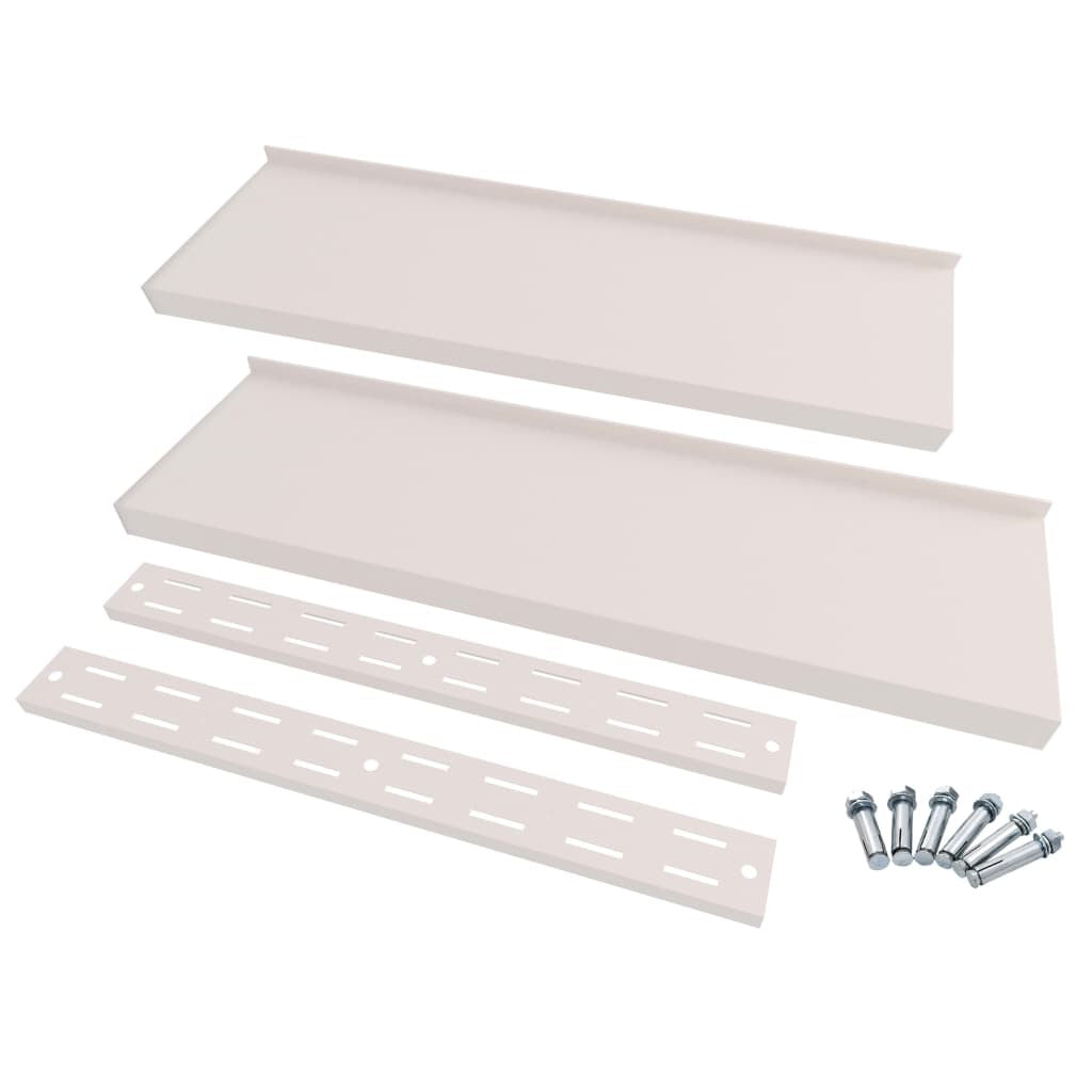 2-Tier Floating Wall Shelves 2 pcs Stainless Steel 240x30 cm