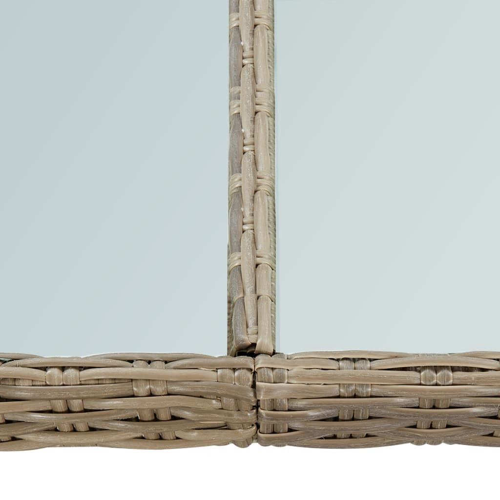 Garden Dining Table Brown 200x100x74 cm Glass and Poly Rattan