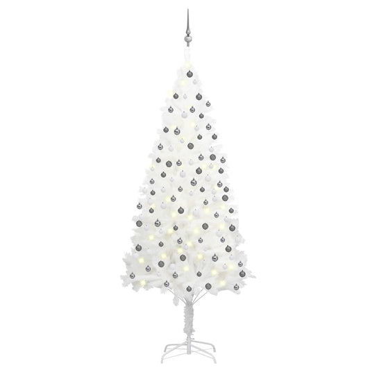 Artificial Christmas Tree with LEDs&Ball Set White 210 cm