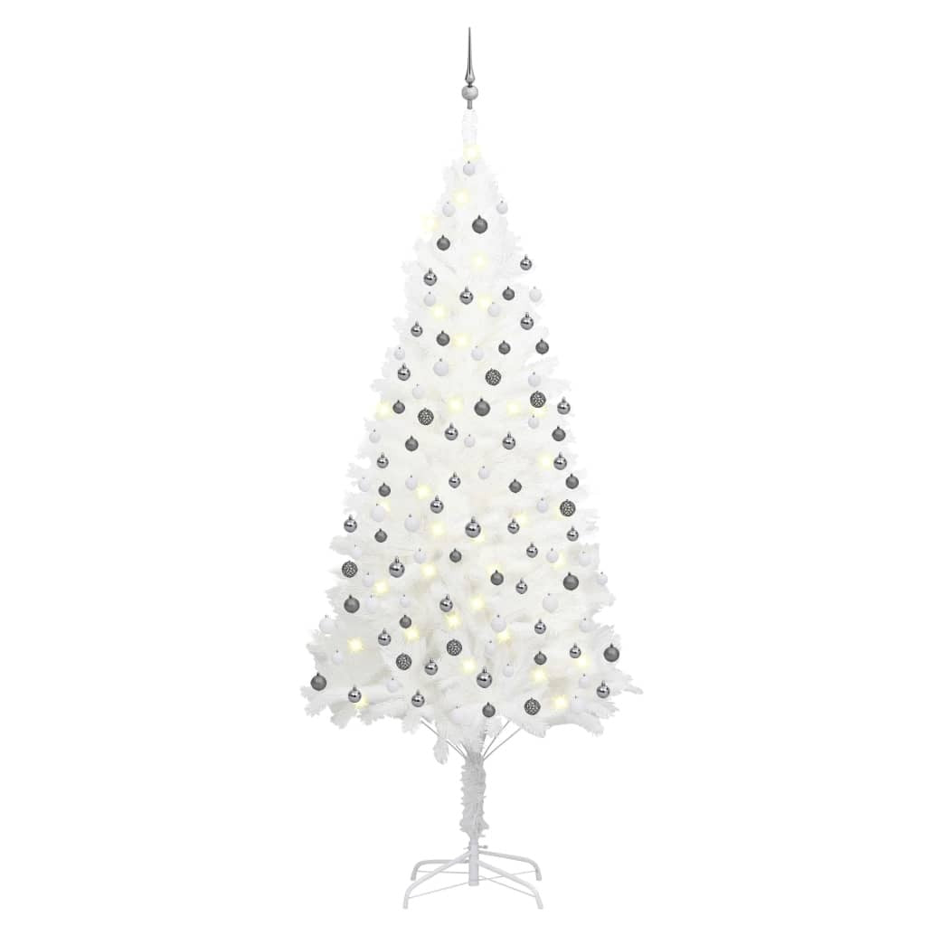 Artificial Christmas Tree with LEDs&Ball Set White 240 cm